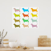 Gemusterte Hunde Poster (Küche)