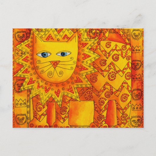 Gemusterte Illustration des Löwenwassers Postkarte (Vorderseite)