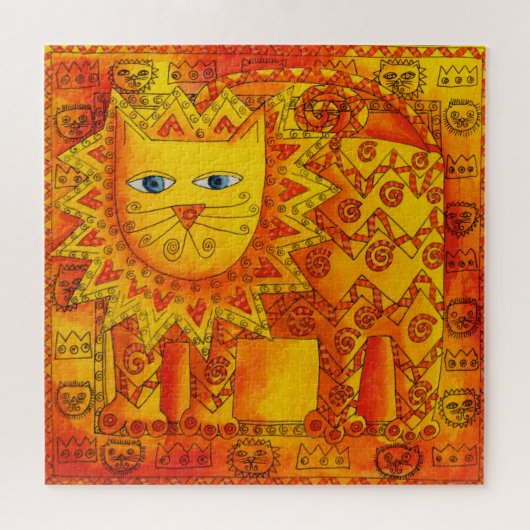 Gemusterte Illustration des Löwenwassers Puzzle (Horizontal)