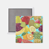 Gemusterte Illustration mit gemischten tropischen  Magnet (Vorderseite/Rückseite)