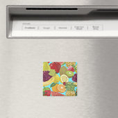 Gemusterte Illustration mit gemischten tropischen  Magnet (In Situ (Geschirrspüler))