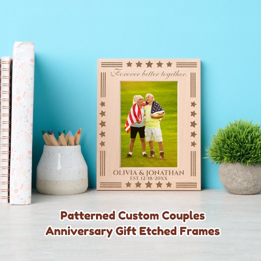 Gemusterte Individuelle Paare - Geschenk zum Gebur Geätzte Rahmen