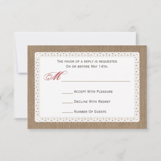 Gemusterte Jagdbühne und -spitze Inspiriert UAWG RSVP Karte (Rückseite)