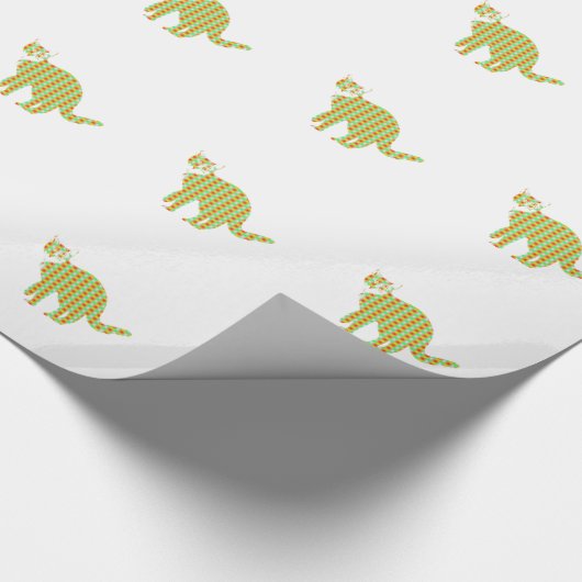 Gemusterte Katze Geschenkpapier (Ecke)