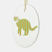 Gemusterte Katze Keramik Ornament (Links)
