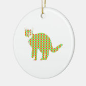 Gemusterte Katze Keramik Ornament (Links)
