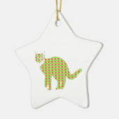 Gemusterte Katze Keramik Ornament (Links)