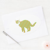 Gemusterte Katze Ovaler Aufkleber (Umschlag)