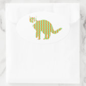 Gemusterte Katze Ovaler Aufkleber (Tasche)