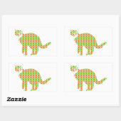 Gemusterte Katze Rechteckiger Aufkleber (Blatt)