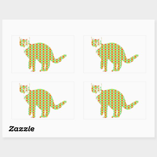 Gemusterte Katze Rechteckiger Aufkleber (Blatt)