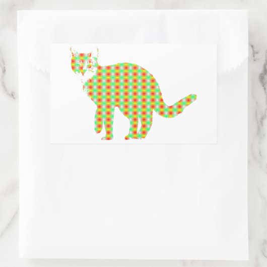 Gemusterte Katze Rechteckiger Aufkleber (Tasche)