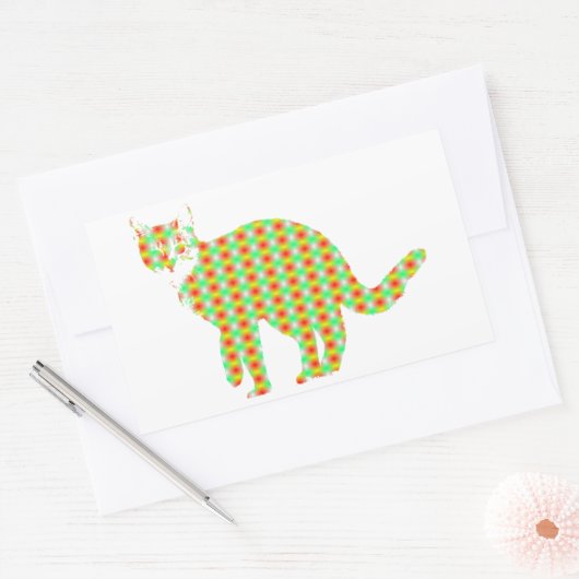Gemusterte Katze Rechteckiger Aufkleber (Umschlag)