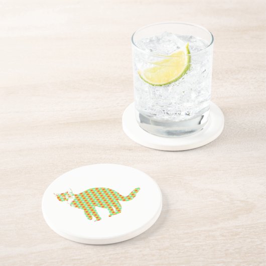 Gemusterte Katze Sandstein Untersetzer (Seite)