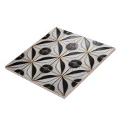 Gemusterte Keramik Tile in Silber und Schwarz Art Fliese (Seite)