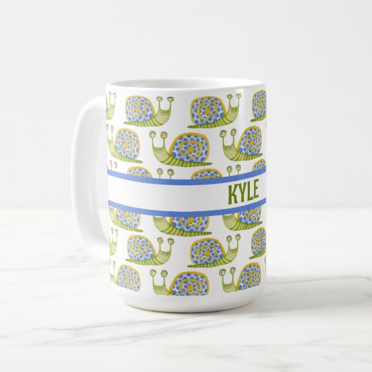 Gemusterte Kid-Schnecke Kaffeetasse (Vorderseite Links)