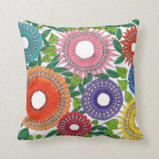 Gemusterte Kissen Warli Blume