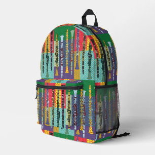 Gemusterte Klarinette Bedruckter Rucksack