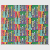 Gemusterte Klarinette Geschenkpapier (Flach)