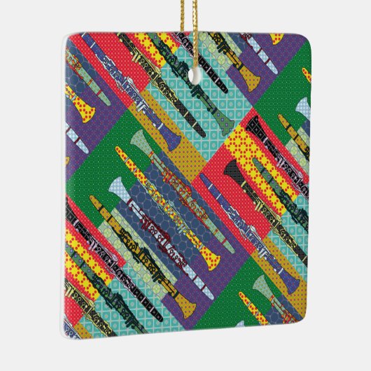 Gemusterte Klarinette Keramikornament (Rechts)