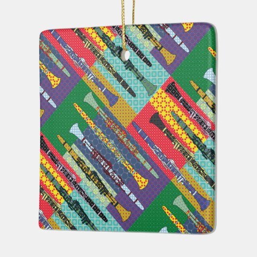 Gemusterte Klarinette Keramikornament (Links)