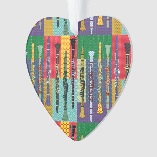 Gemusterte Klarinette Ornament (Vorderseite)