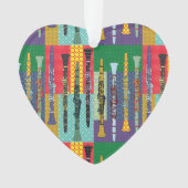 Gemusterte Klarinette Ornament (Vorderseite)