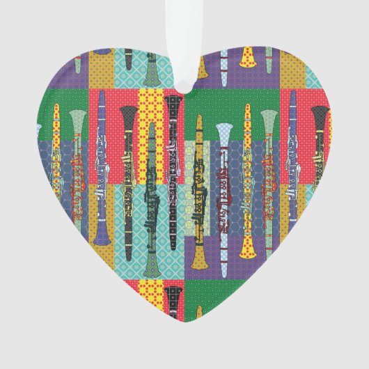 Gemusterte Klarinette Ornament (Vorderseite)