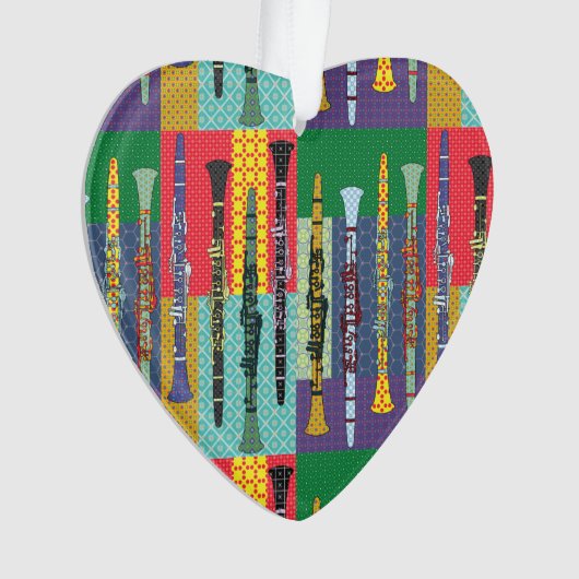 Gemusterte Klarinette Ornament (Vorderseite)