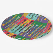 Gemusterte Klarinette Pappteller (Schrägansicht)