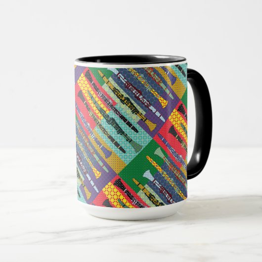 Gemusterte Klarinette Tasse (VorderseiteRechts)