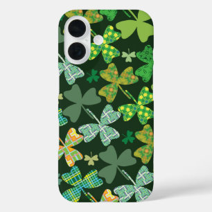 Gemusterte Kleeblätter iPhone 16 Hülle