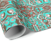 Gemusterte kreisförmige Himmelskonzentrische Kreis Geschenkpapier (Rolleneckpunkt)