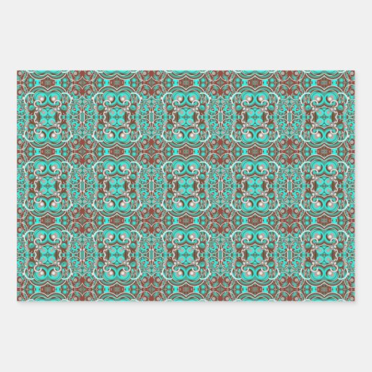 Gemusterte kreisförmige Himmelskonzentrische Kreis Geschenkpapier Set (Vorderseite 3)