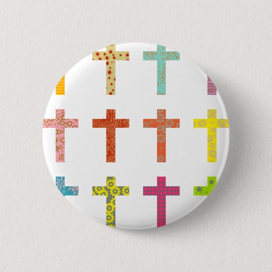 Gemusterte Kreuze Button (Vorderseite)