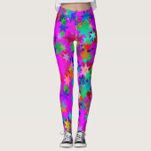 Gemusterte Leggings in leuchtenden Farben (Vorderseite)