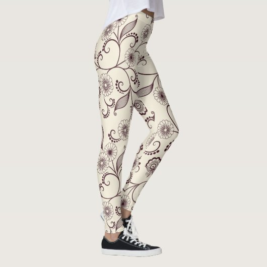 Gemusterte Leggings mit Blumenbezug (Rechts)