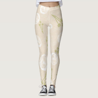 Gemusterte Leggings mit Blumenbezug