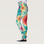 Gemusterte Leggings mit Blumenbezug (Links)