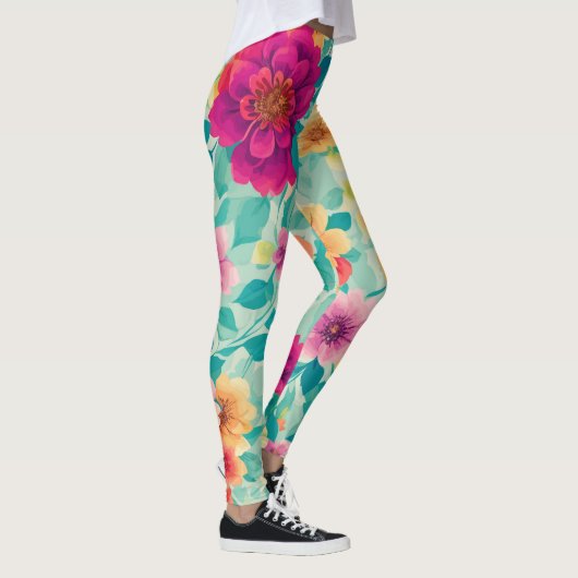 Gemusterte Leggings mit Blumenbezug (Rechts)