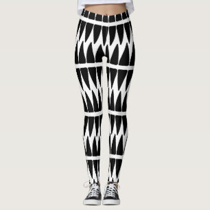 Gemusterte Leggings Schwarz/Weiß