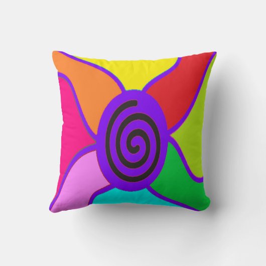 Gemusterte lila Ränder-Spiralflasche Kissen (Rückseite)