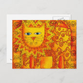 Gemusterte Lion Postkarte (Vorne/Hinten)