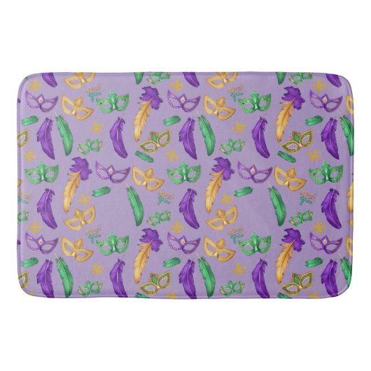 Gemusterte Mardi Gras Badematte (Vorderseite)