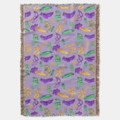 Gemusterte Mardi Gras Decke (Vorderseite Vertikal)