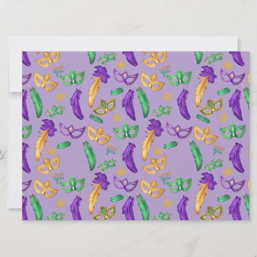 Gemusterte Mardi Gras Feiertagskarte (Vorderseite)