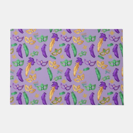 Gemusterte Mardi Gras Fußmatte (Vorderseite)