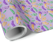 Gemusterte Mardi Gras Geschenkpapier (Rolleneckpunkt)