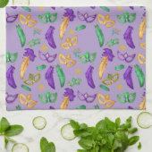 Gemusterte Mardi Gras Geschirrtuch (Gefaltet)