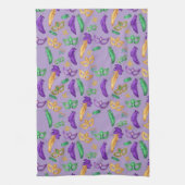 Gemusterte Mardi Gras Geschirrtuch (Vertikal)